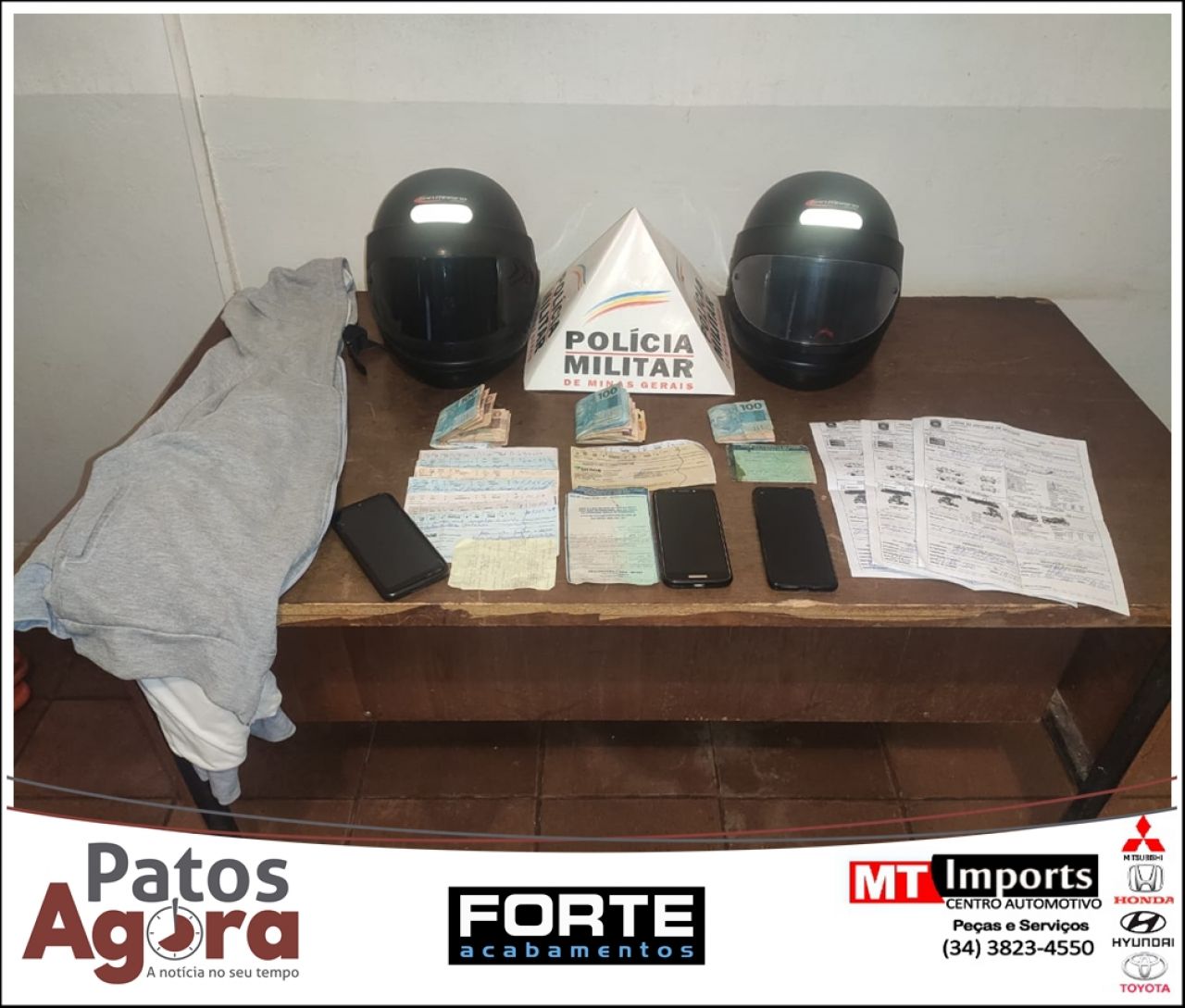 PM prende suspeitos de participação em roubo de malote em Patrocínio