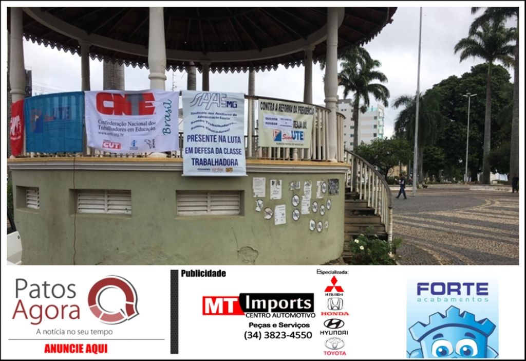 Sindicatos de Patos de Minas se mobilizam contra a reforma da previdência de Bolsonaro nesta quarta (15)