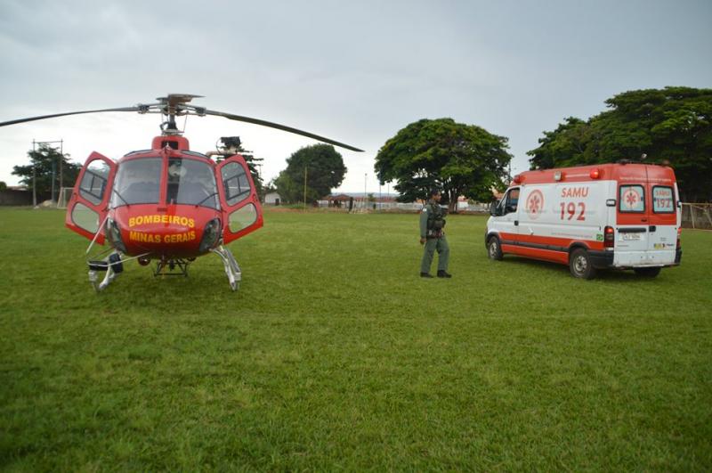 Operação conjunta entre Bombeiros e Samu faz transferência aeromédica de criança em estado grave para capital.