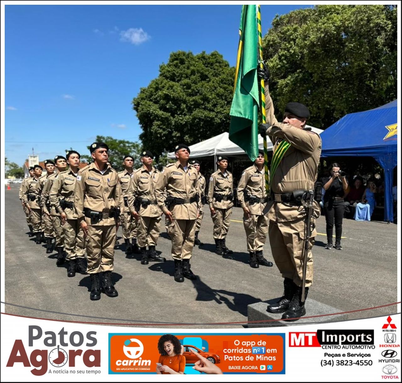 Futuros soldados da PM recebem cobertura em solenidade emocionante na 10ª RPM de Patos de Minas