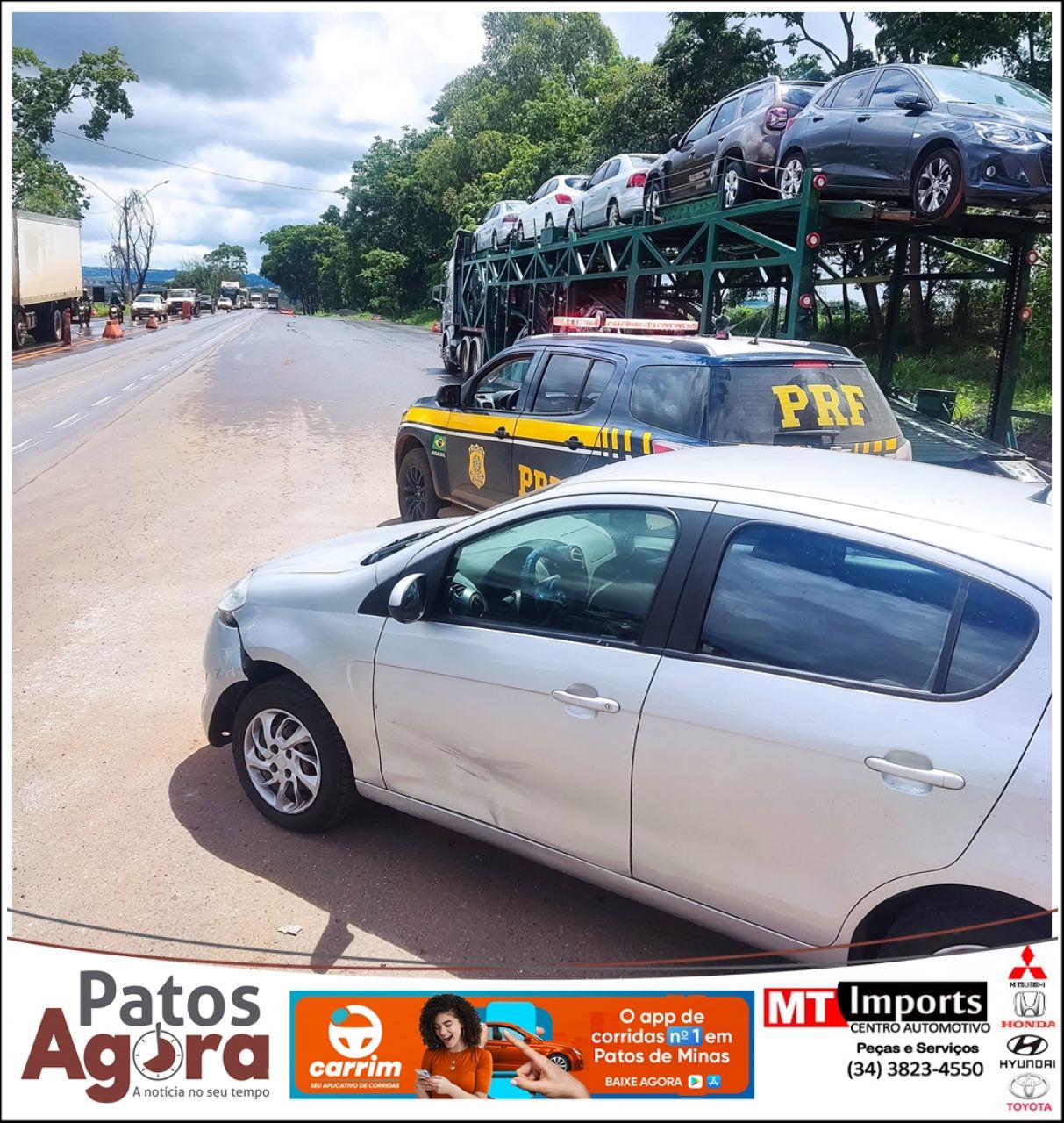 PRF recupera veículo roubado transportado em cegonha na BR-365