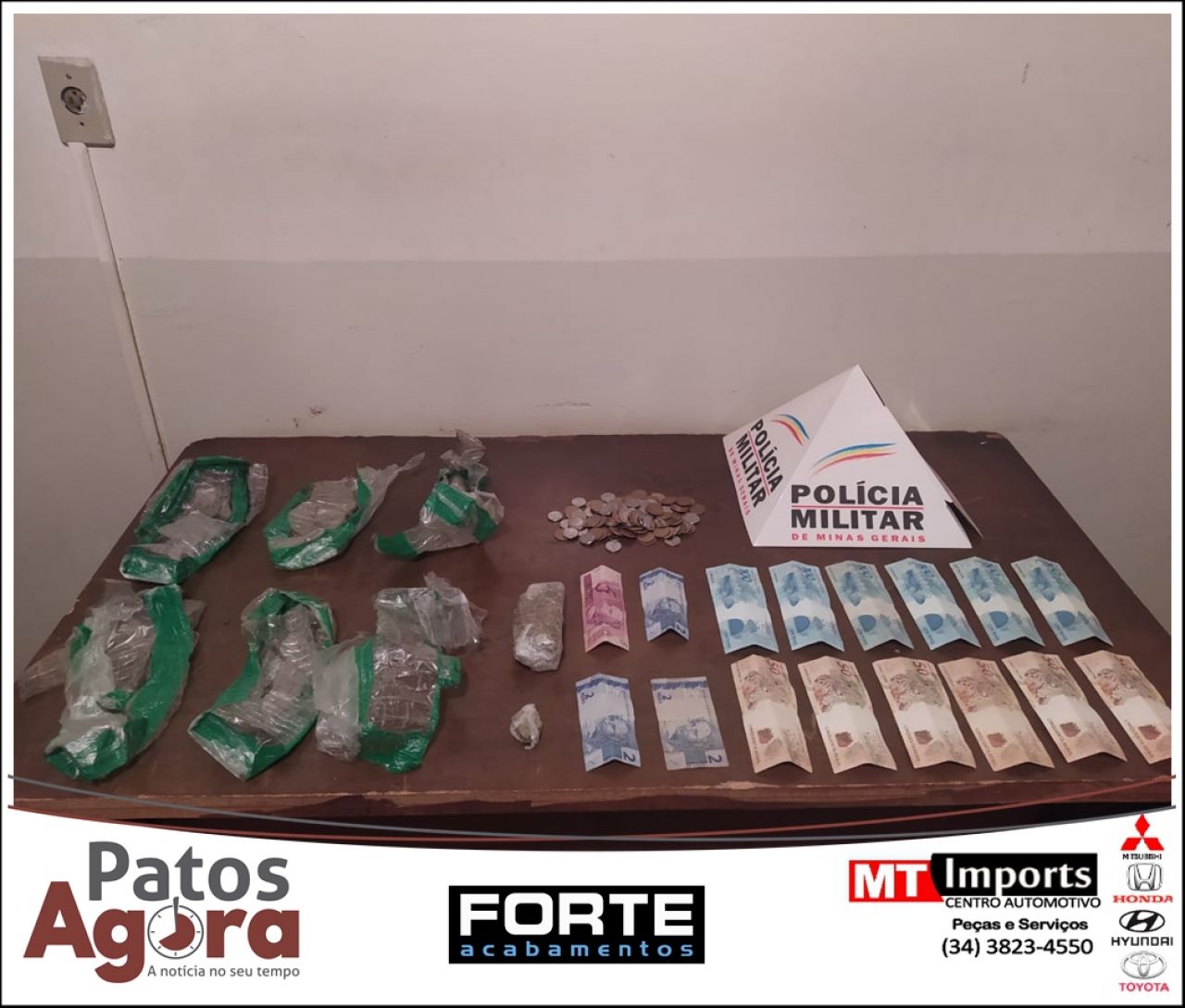 Polícia Militar prende homem por tráfico de drogas em Monte Carmelo