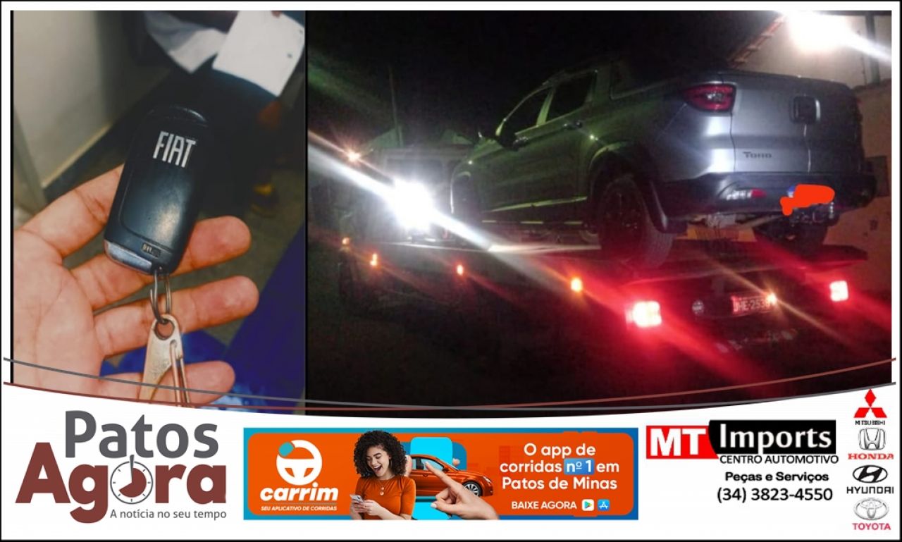 PM de Carmo do Paranaíba recupera caminhonete furtada em Patos de Minas